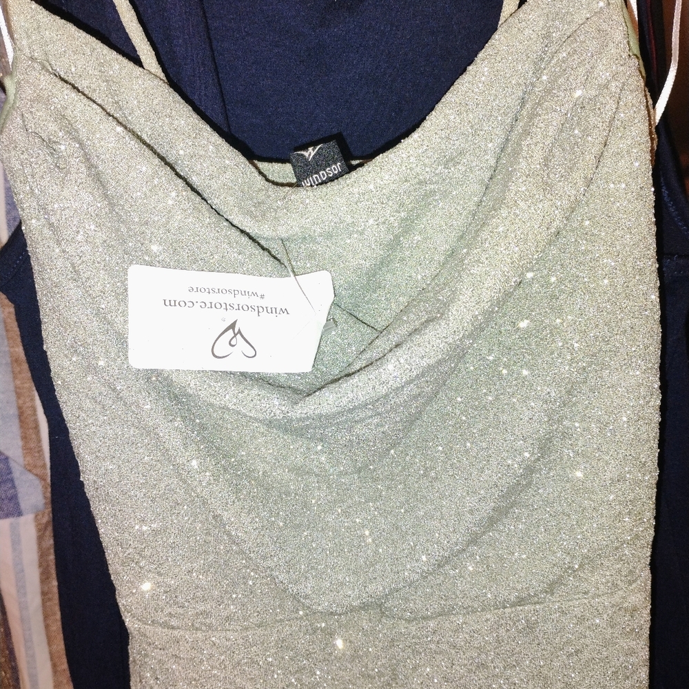 Windsor size small sparkly green side slit skirt - Picture 2 of 5